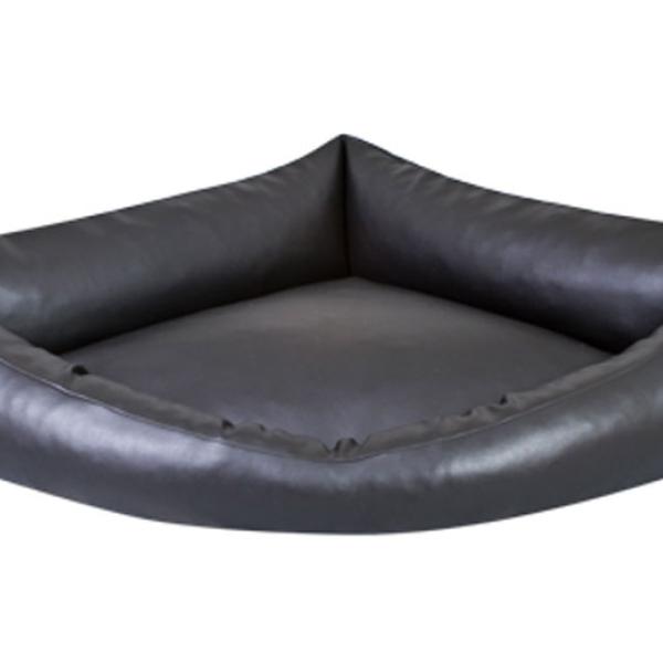 Koiranpeti nahkainen Corner (musta)